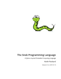 Snek Language Reference