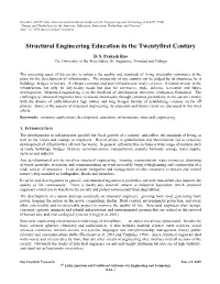 Structural Engineering Education in the Twentyfirst Century