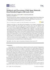 Synthesis and Processing of Melt Spun Materials from Esterified