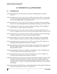 8.0 References and Preparers