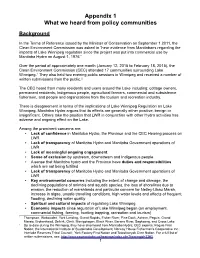 Appendix 1 What We Heard from Policy Communities