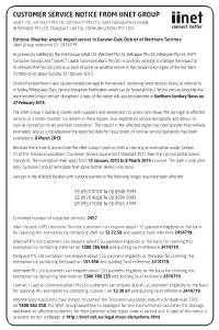Customer Service Notice from Iinet Group