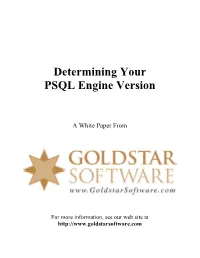 Determining Your Pervasive, Actian, PSQL Or Btrieve Engine Version