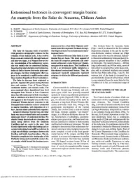 Extensional Tectonics in Convergent Margin Basins: an Example from the Salar De Atacama, Chilean Andes