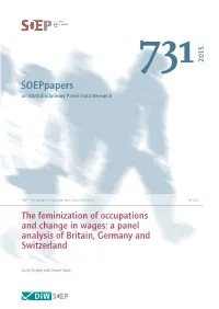 The Feminization of Occupations and Change in Wages: a Panel Analysis of Britain, Germany and Switzerland