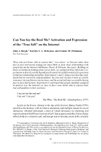 True Self” on the Internet ∗ John A