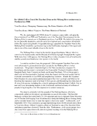 21 March 2011 Re: Global Call to Cancel The