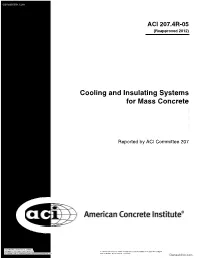 Cooling and Insulating Systems for Mass Concrete --`````,,,,``,,,`,,```,`,,,,,`-`-`,,`,,`,`,,`