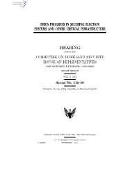 Dhs's Progress in Securing Election