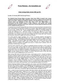 Press Release – for Immediate Use