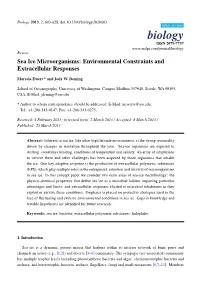 Sea Ice Microorganisms: Environmental Constraints and Extracellular Responses