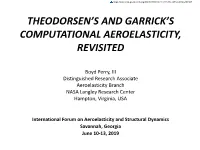 Theodorsen's and Garrick's Computational