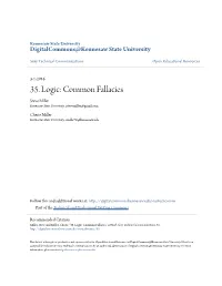 35. Logic: Common Fallacies Steve Miller Kennesaw State University, Jstevemiller@Gmail.Com