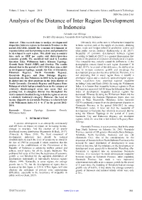 Analysis of the Distance of Inter Region Development in Indonesia