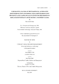 MASTER of ARTS in CONFLICT ANALYSIS and MANAGEMENT We Accept This Thesis As Conforming to the Required Standard