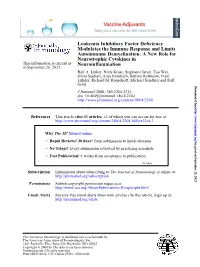 Neuroinflammation Neurotrophic Cytokines in Autoimmune Demyelination: a New Role for Modulates the Immune Response and Limits Le