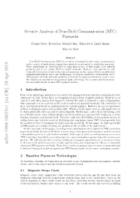 Security Analysis of Near-Field Communication (NFC) Payments