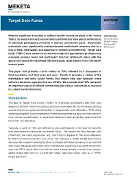 Target Date Funds WHITEPAPER AUGUST 2020