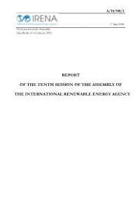 A/10/SR/1 Report of the Tenth Session of the Assembly of IRENA