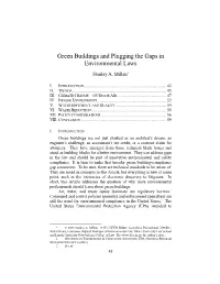 Green Buildings and Plugging the Gaps in Environmental Laws