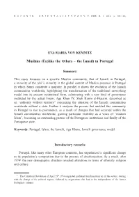 Muslims (Un)Like the Others – the Ismaili in Portugal