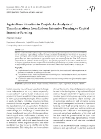 An Analysis of Transformations from Labour Intensive Farming to Capital Intensive Farming Naresh Kumar