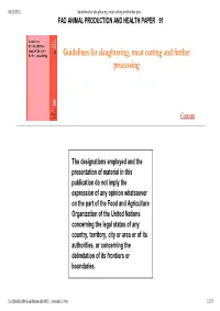 Guidelines for Slaughtering, Meat Cutting and Further Processing