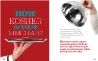 How Kosher Is Your Simcha (Featured in Mishpacha Magazine)