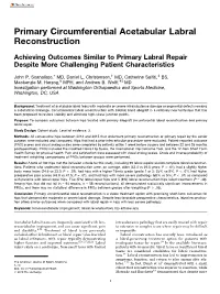 Primary Circumferential Acetabular Labral Reconstruction