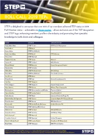ROLL CALL: 2019 Teps