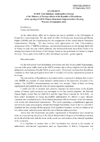 STATEMENT by H.E. Usen Suleimen, Ambassador-At-Large of The