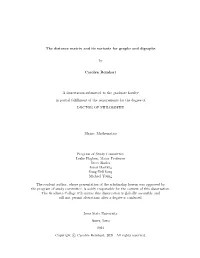 The Distance Matrix and Its Variants for Graphs and Digraphs by Carolyn