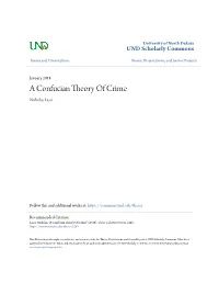 A Confucian Theory of Crime Nicholas Lassi