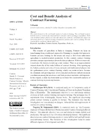 Cost and Benefit Analysis of Contract Farming