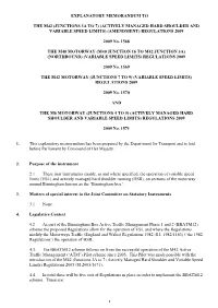 Explanatory Memorandum to the M6 Motorway (Junctions