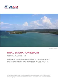 FINAL EVALUATION REPORT USAID COMET II Mid-Term Performance Evaluation of the Community Empowerment and Transformation Project Phase II
