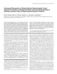 Increased Expression of Brain-Derived Neurotrophic Factor