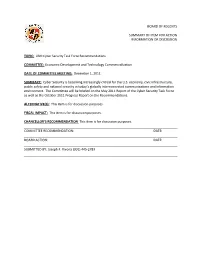 USM Cyber Security Task Force Recommendations