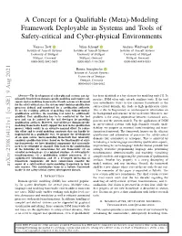 A Concept for a Qualifiable (Meta)-Modeling Framework