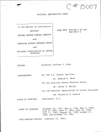 In the Matter of Arbitration ) NA-C 96 and Between ) CASE NOS