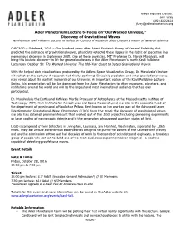 ‐MORE-‐ Adler Planetarium Lecture to Focus on “Our Warped Universe