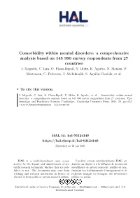 Comorbidity Within Mental Disorders: a Comprehensive Analysis Based on 145 990 Survey Respondents from 27 Countries J