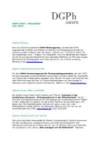 Dgph Intern - Newsletter Juni 2014
