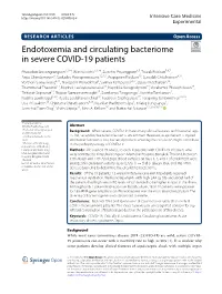 Endotoxemia and Circulating Bacteriome in Severe COVID-19