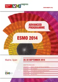 ESMO 2014 Advanced Programme
