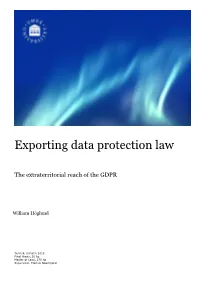 Exporting Data Protection Law