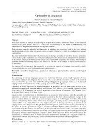 Optionality in Linguistics