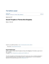 Second Thoughts on Thomas More Biography