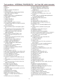 Test Questions – INTERNAL PROPEDEUTIC – 3Rd Year GM, Winter Semester 1
