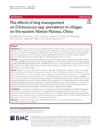 The Effects of Dog Management on Echinococcus Spp. Prevalence In